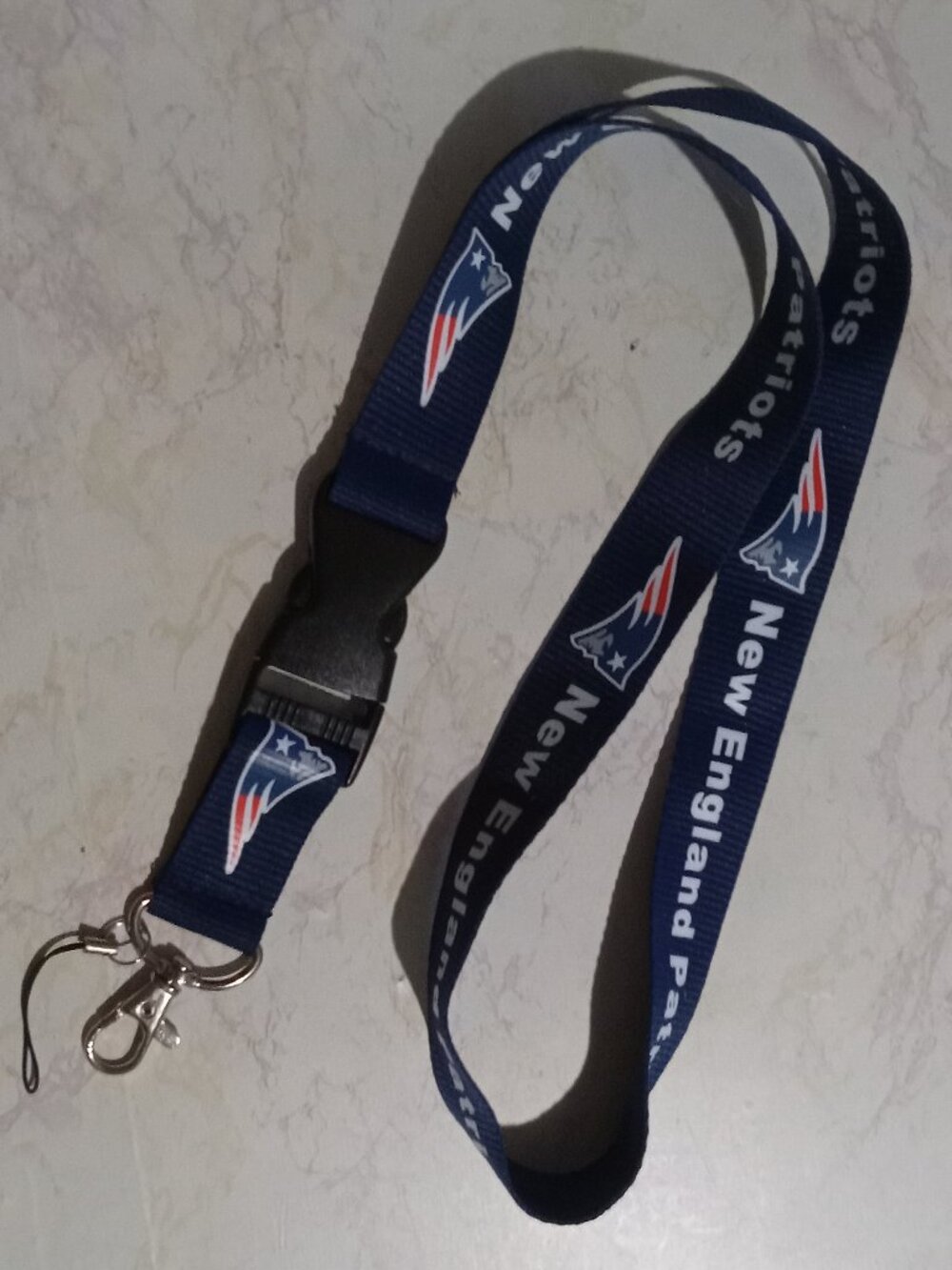 New England Patriots NFL Team Colors Lanyard Key Chain